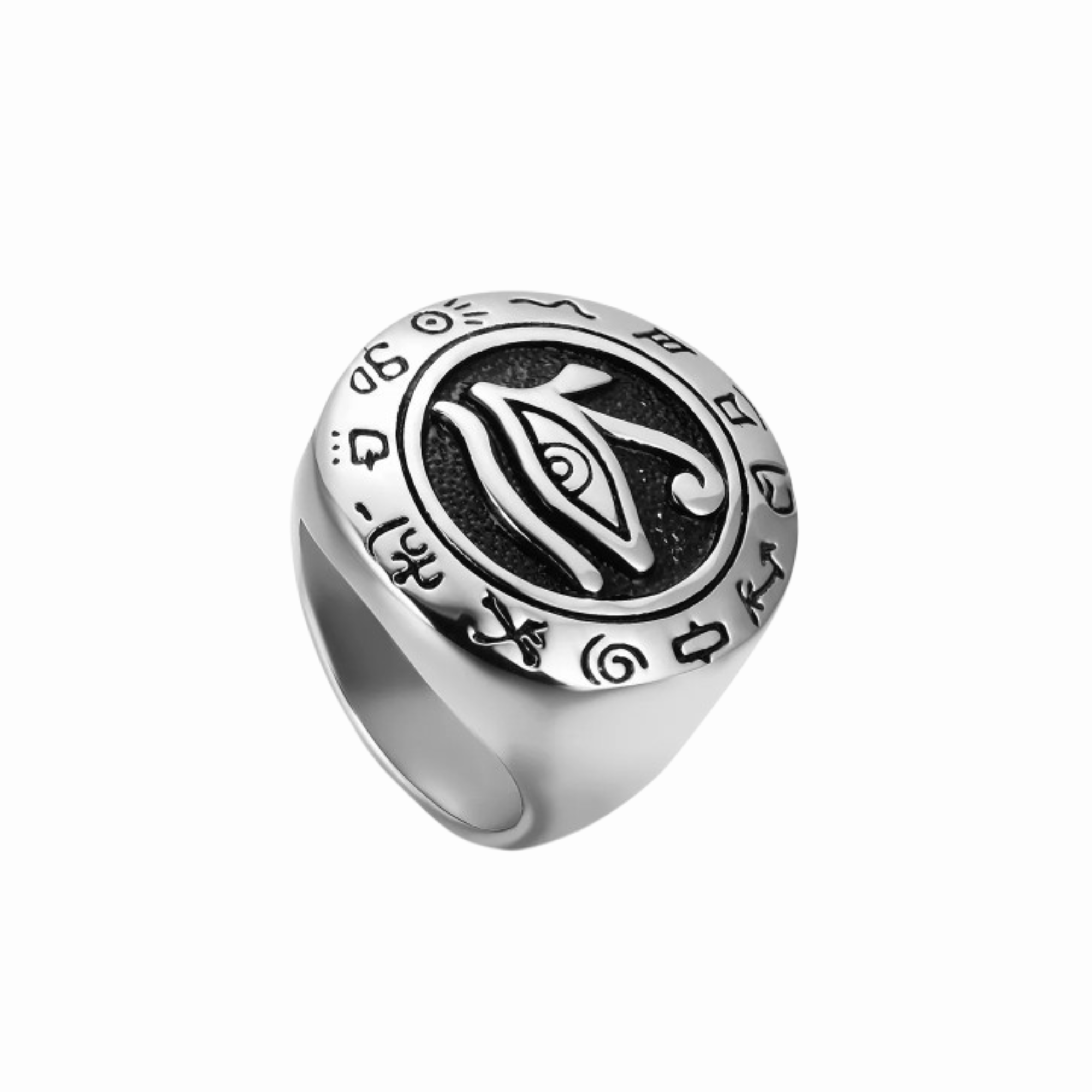 Bague oeil d'horus en argent sterling 925 gravé horus anubis bijoux égyptien pour hommes femmes ouvert et réglable