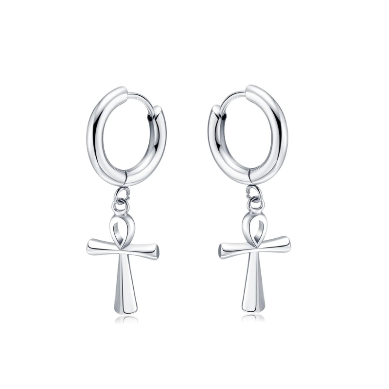Boucle D’Oreille Ankh Égypte - Vendu par paire / Argent