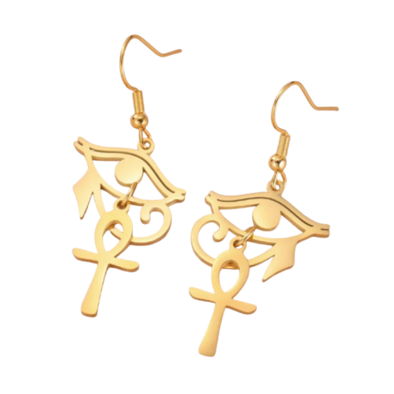Boucle D’Oreille Égypte Oeil - Vendu par paire / Or