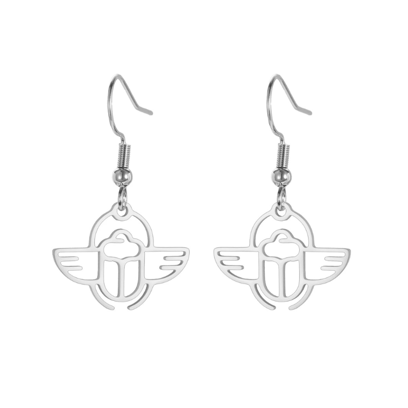 Boucle D’Oreille Scarabée Egypte - Vendu par paire / Argent