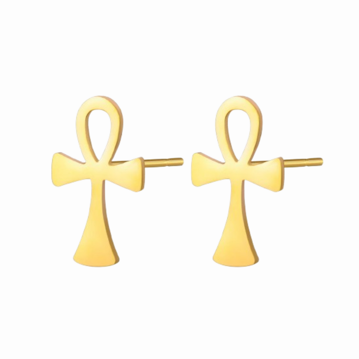 Boucles D’Oreilles Égypte Ankh - Vendu par paire / Or