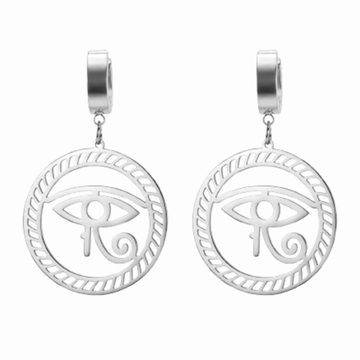 Boucles D’Oreilles Égypte Horus - Vendu par paire / Argent