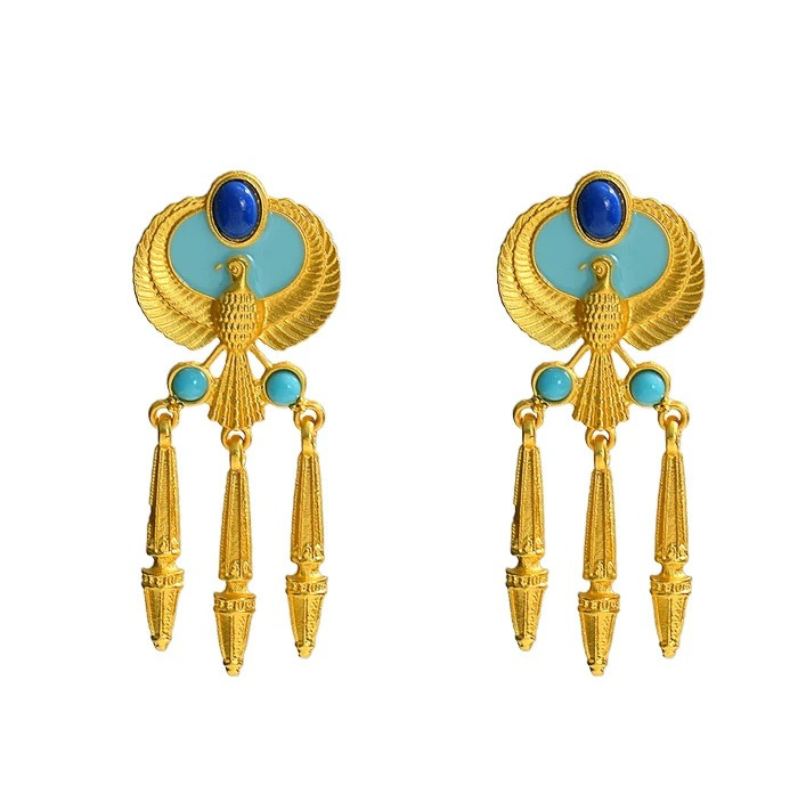Boucles D'oreille Style Égypte - Fermoir Clou - Neuf Avec étiquettes Et Emballage D'origine