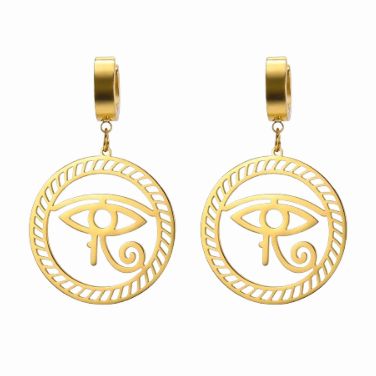 Boucles D’Oreilles Horus Égypte - Vendu par paire / Or