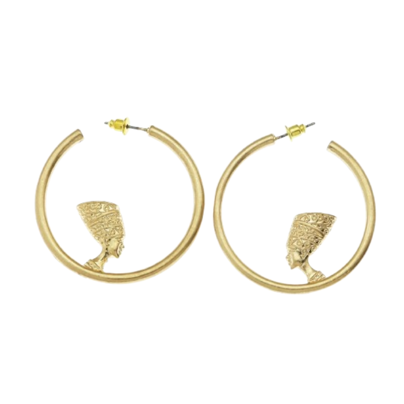 Boucles D’Oreilles Néfertiti - Vendu par paire / Or