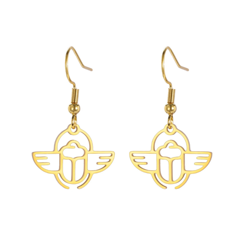 Boucles D’Oreilles Scarabée Egypte - Vendu par paire / Or