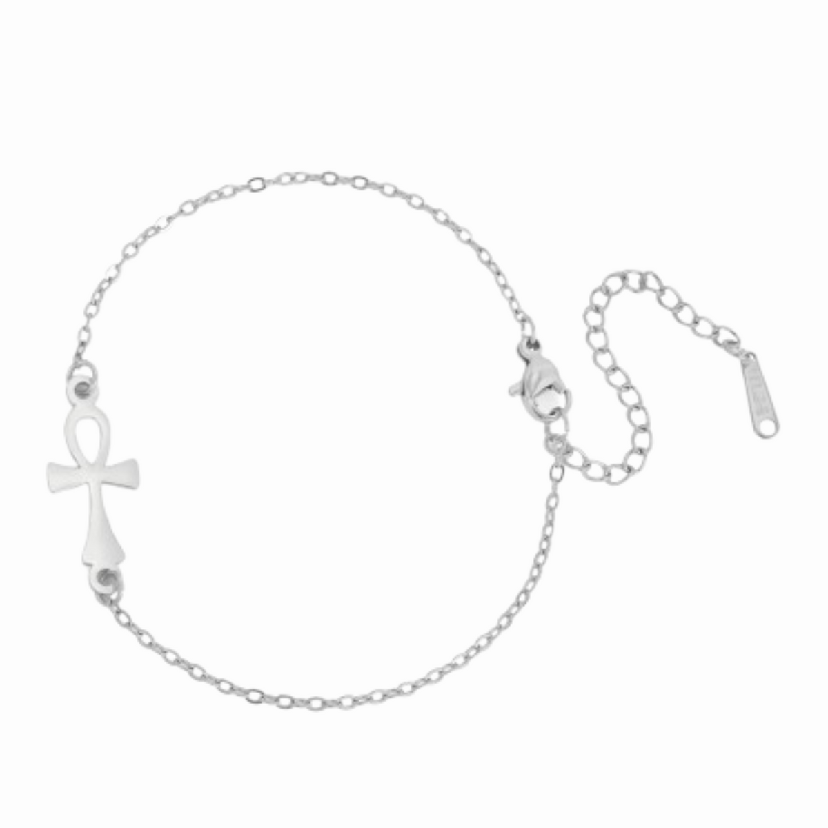 Bracelet Femme Croix Ankh - 17/22cm / Argent
