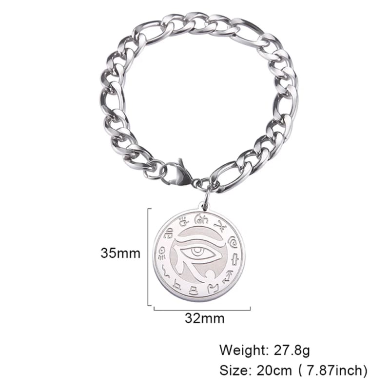 Bracelet Egyptien Homme Argent - 20cm / Argent