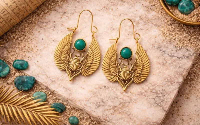 Boucles D'Oreilles Scarabée