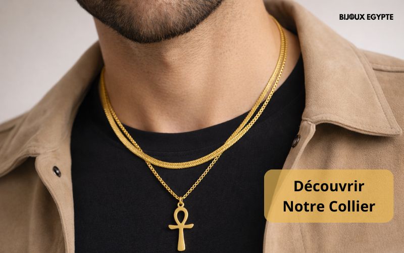 Collier Bijoux Croix Egyptienne