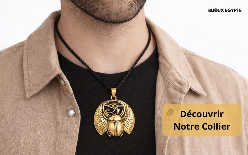 Collier Scarabée Egyptien