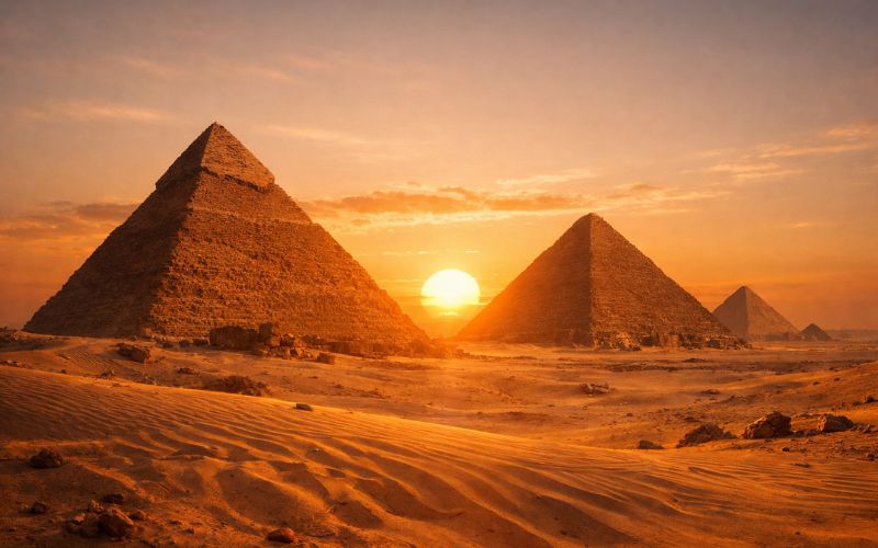 Pyramides Avec Le Soleil