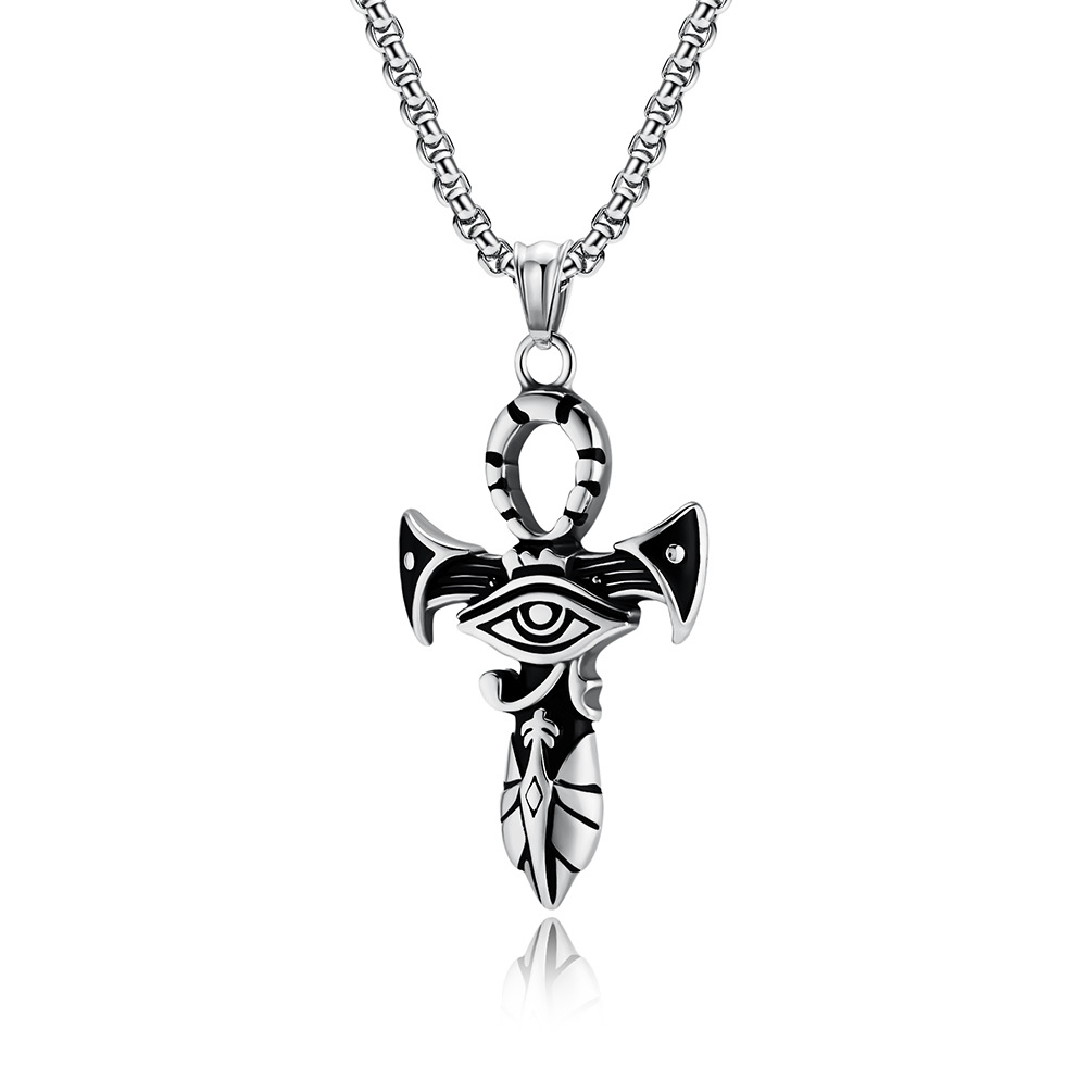 Amulette Collier Croix Ankh - 60cm / Argent