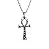 Amulette Croix Ansée Égyptienne - 60cm / Argent