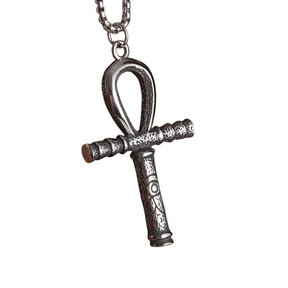 Amulette Croix De Ankh - 60cm / Argent