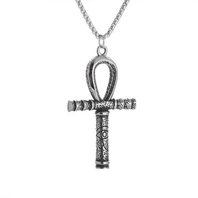 Amulette Croix De Ankh - 60cm / Argent