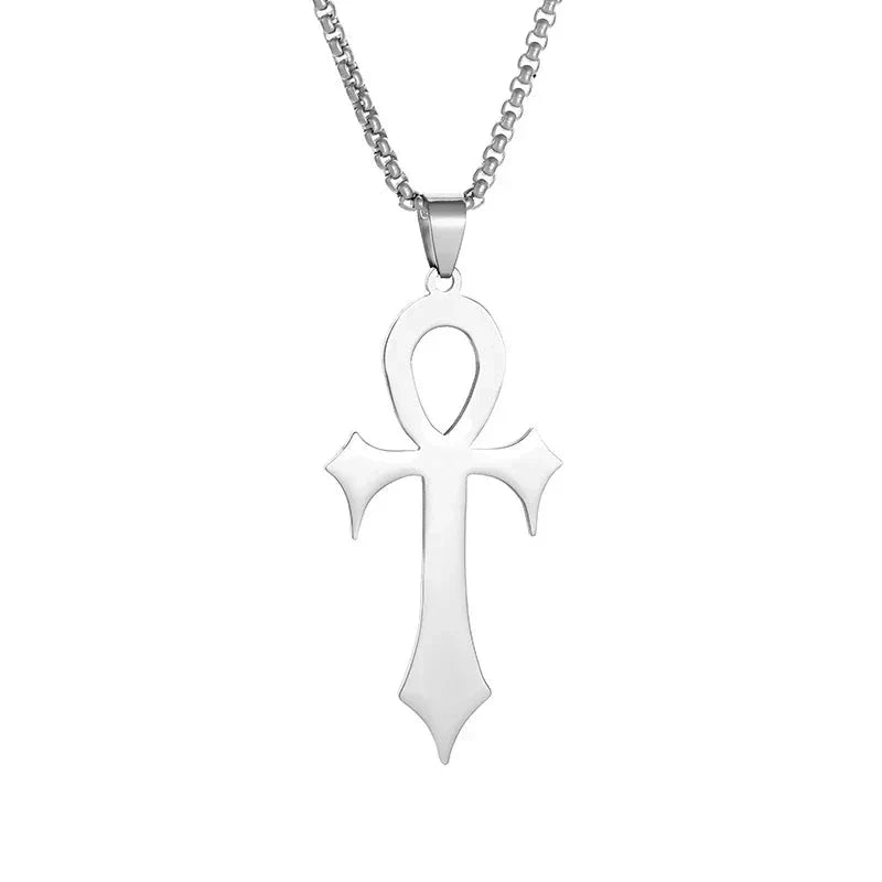 Amulette Croix De la Vie - 60cm / Argent