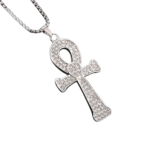 Amulette Croix De Vie Ankh - 60cm / Argent