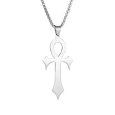 Amulette Croix de Vie Argent - 60cm / Argent