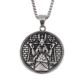 Amulette Medaillon Egyptien - 60cm / Argent