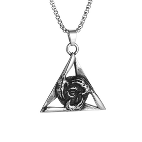 Amulette Pendentif Collier Egyptien - Argent / 60cm