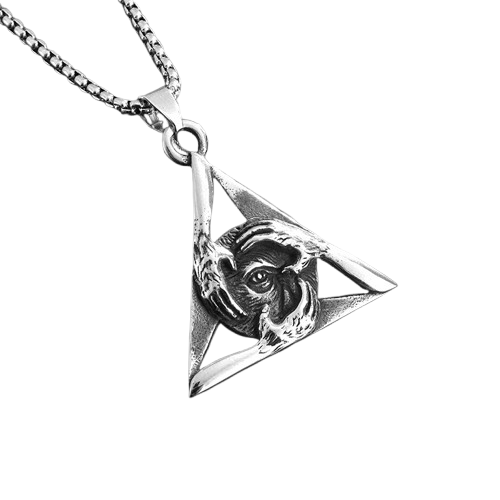 Amulette Pendentif Collier Egyptien - Argent / 60cm