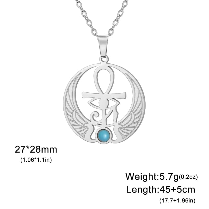 Amulette Pendentif Croix De Vie - 45 à 50cm / Argent