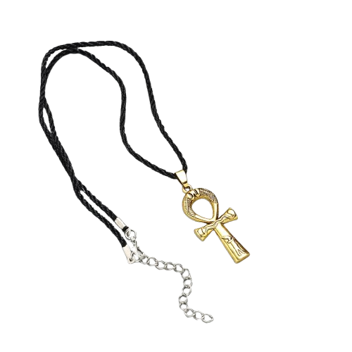 Amulette Pendentif Croix Egyptienne Homme - 45 à 50cm / Or