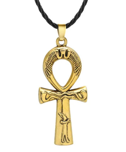 Amulette Pendentif Croix Egyptienne Homme - 45 à 50cm / Or