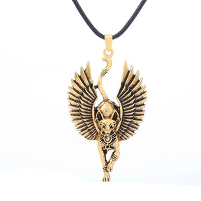 Amulette Pendentif Egyptien Chat - 60cm / Or