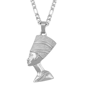 Amulette Pendentif Nefertiti - 40cm / Argent