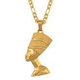 Amulette Pendentif Nefertiti - 40cm / Or