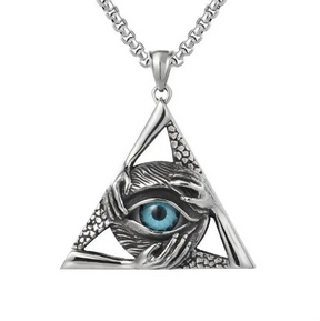 Amulette Pendentif Oeil - 60cm / Bleu