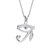 Amulette Pendentif Oeil Horus - 60cm / Argent