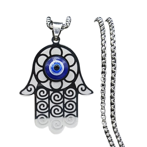 Amulette Pendentif Oeil Oudjat - 60cm / Argent