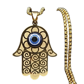 Amulette Pendentif Oeil Oudjat - 60cm / Or