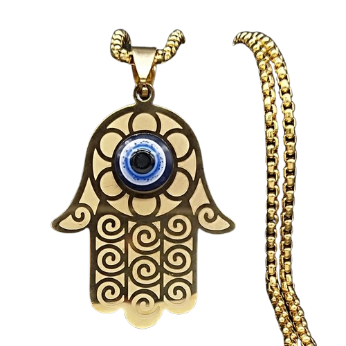 Amulette Pendentif Oeil Oudjat - 60cm / Or