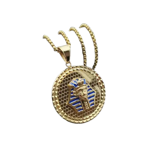 Amulette Pendentif Pharaon - 60cm / Or