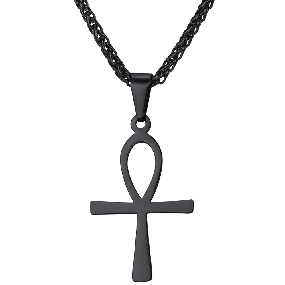 Amulette Symbole Ankh - 50 à 55cm / Noir