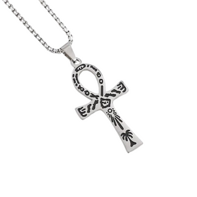 Amulette Symbole Croix De Vie - 60cm / Argent