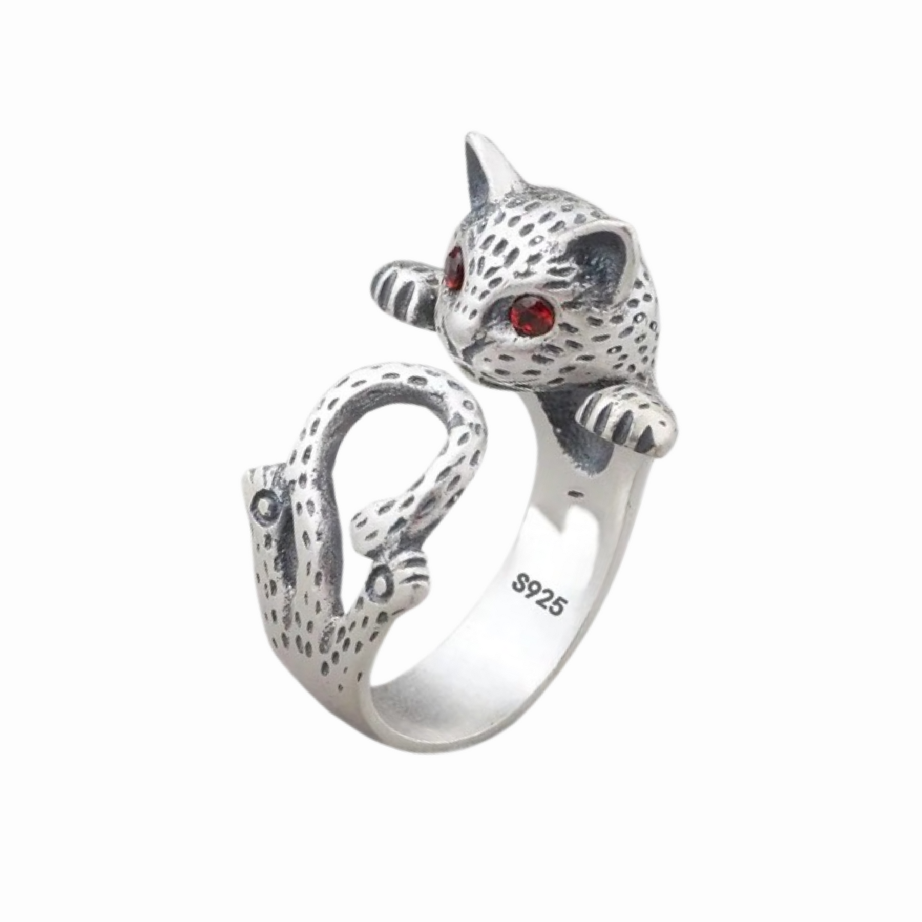 Bague Chat Egyptien Argent - redimensionnable / Argent