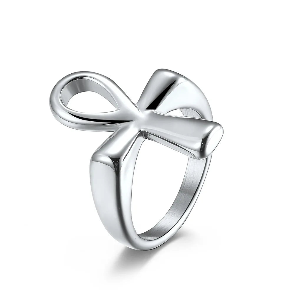 Bague Croix Ankh Ansée - 8 / Argent