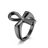 Bague Croix Ankh Ansée - 8 / Noir