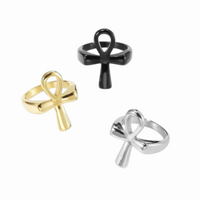 Bague Croix Ankh Ansée