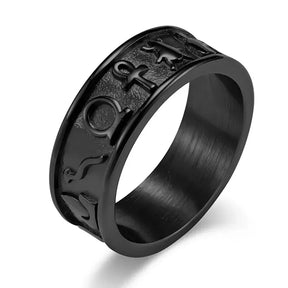 Bague Homme Egyptienne - Noir / 7