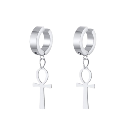 Boucle D’Oreille Ankh - Vendu par paire / Argent