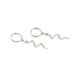 Boucle D’oreille Argent Serpent - Vendu par paire / Argent