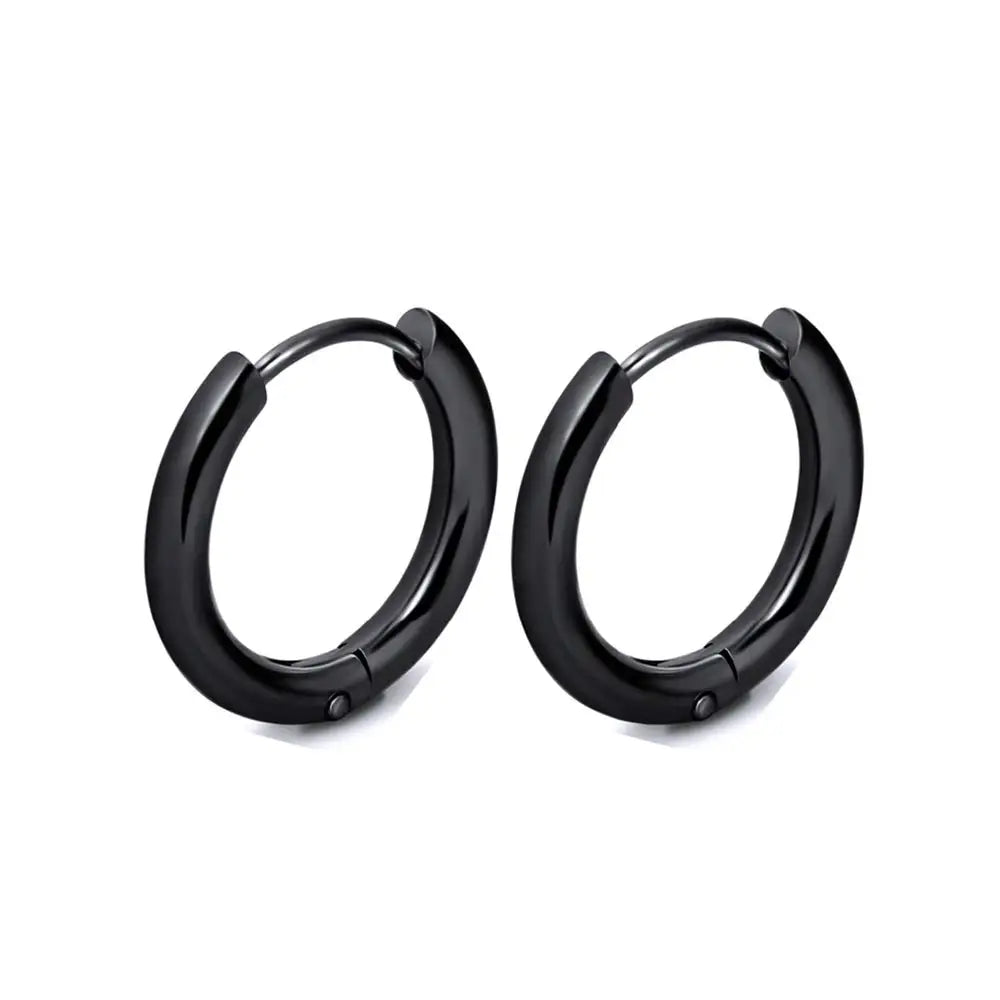 Boucle D’oreille Homme - 8mm / Noir