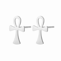 Boucles D’oreilles Ankh Égypte - Vendu par paire / Argent