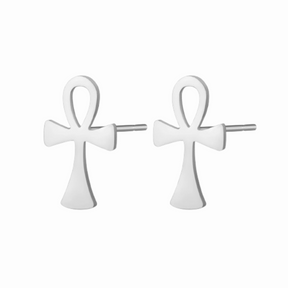 Boucles D’oreilles Ankh Égypte - Vendu par paire / Argent